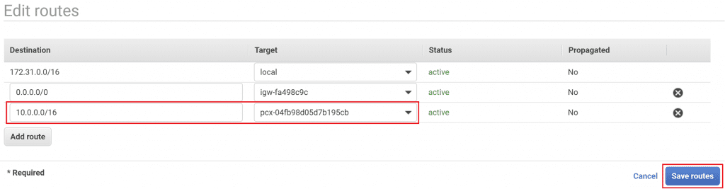 Edit routes in account B