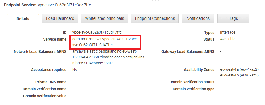 VPC endpoint service